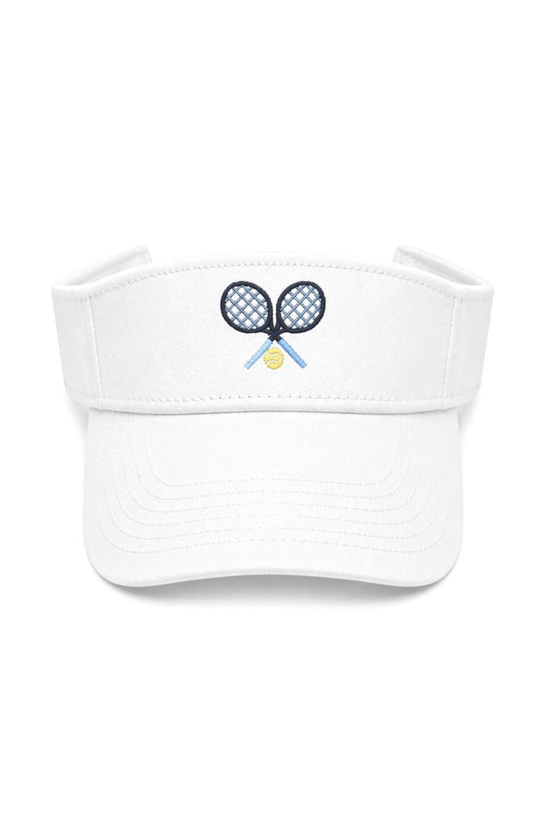 Bits & Bows Tennis Rackets Visor, Alternate, color, White