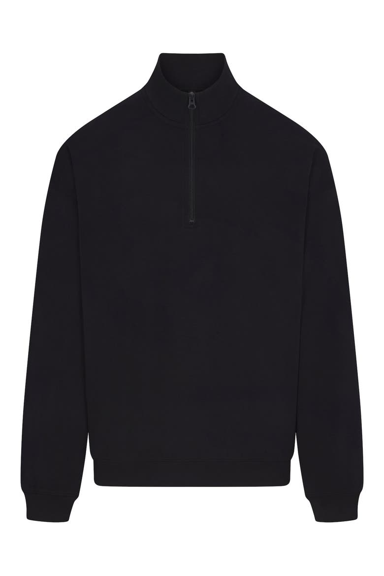Jersey Lounge Quarter Zip Pullover, Alternate, color, OBSIDIAN