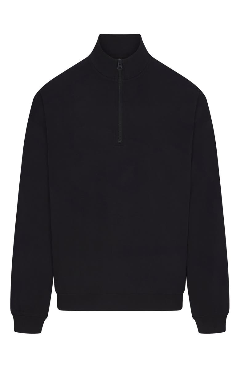 SKIMS Jersey Lounge Quarter Zip Pullover, Alternate, color, Obsidian