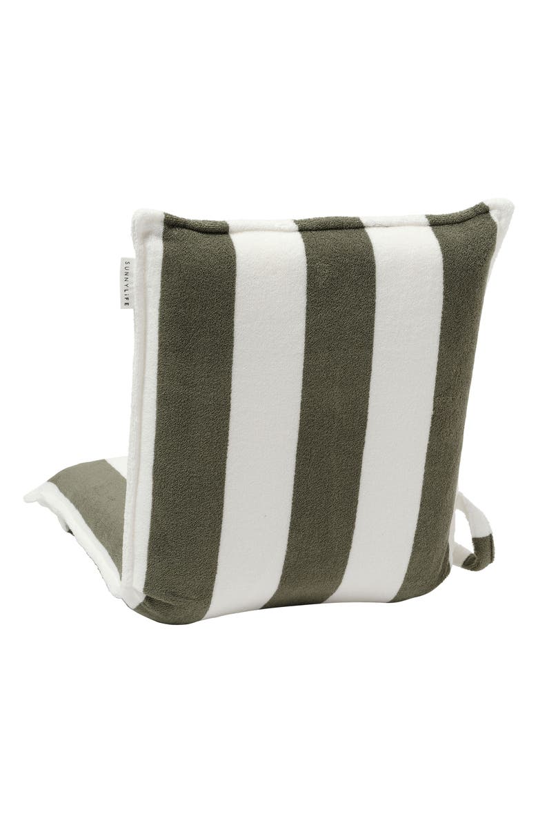 Sunnylife The Vacay Stripe Cotton Terry Travel Lounger, Alternate, color, Green