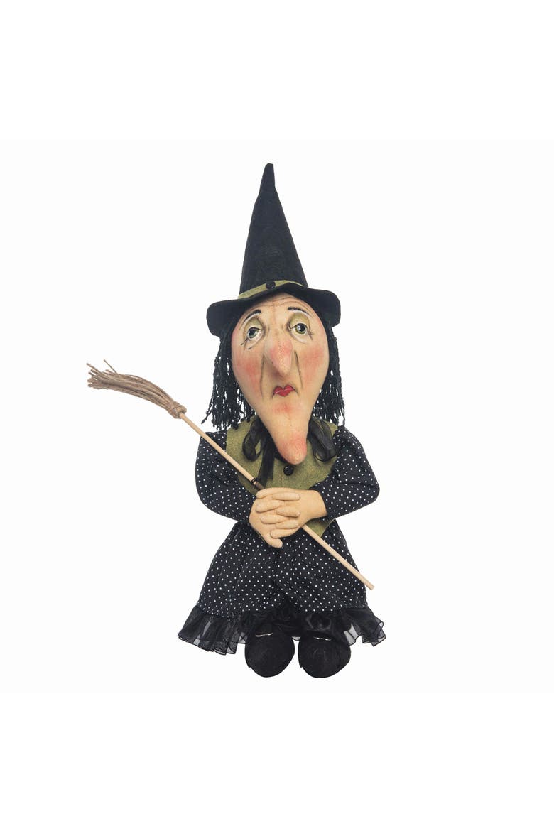 Zinnia Witch Halloween Art Doll, Main, color, Black
