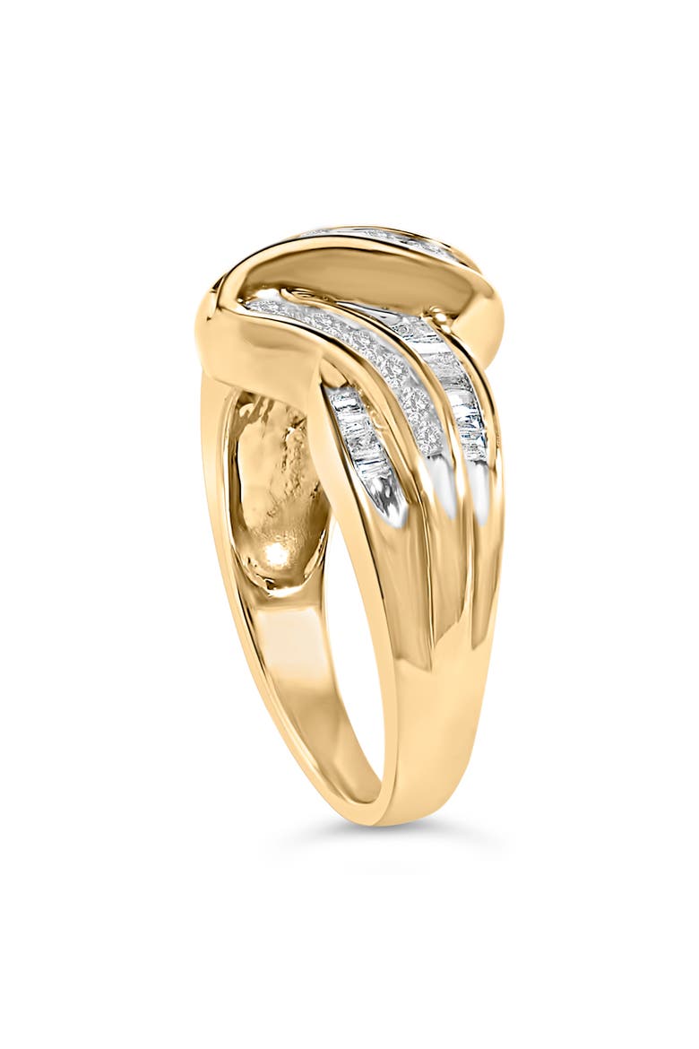 10K Yellow Gold 3/4 Cttw Diamond Double Shank Bypass Ring, Alternate, color, Yellow Gold