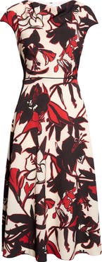 ST. JOHN Abstract Floral Jardin Dress