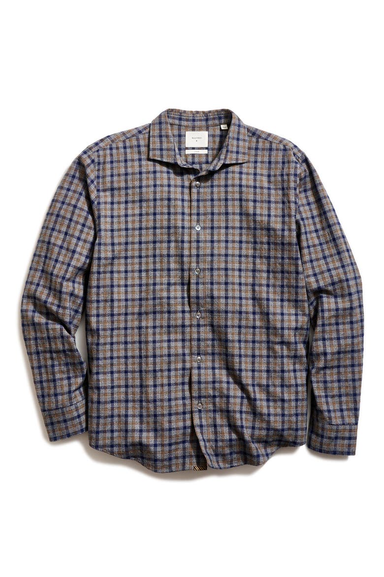Mélange Plaid Cotton Button-Up Shirt, Main, color, BROWN MULTI