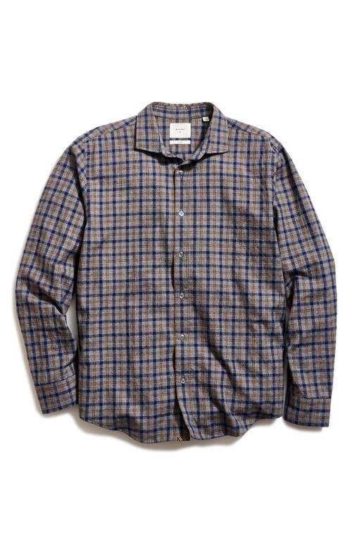 Billy Reid Mélange Plaid Cotton Button-up Shirt In Blue