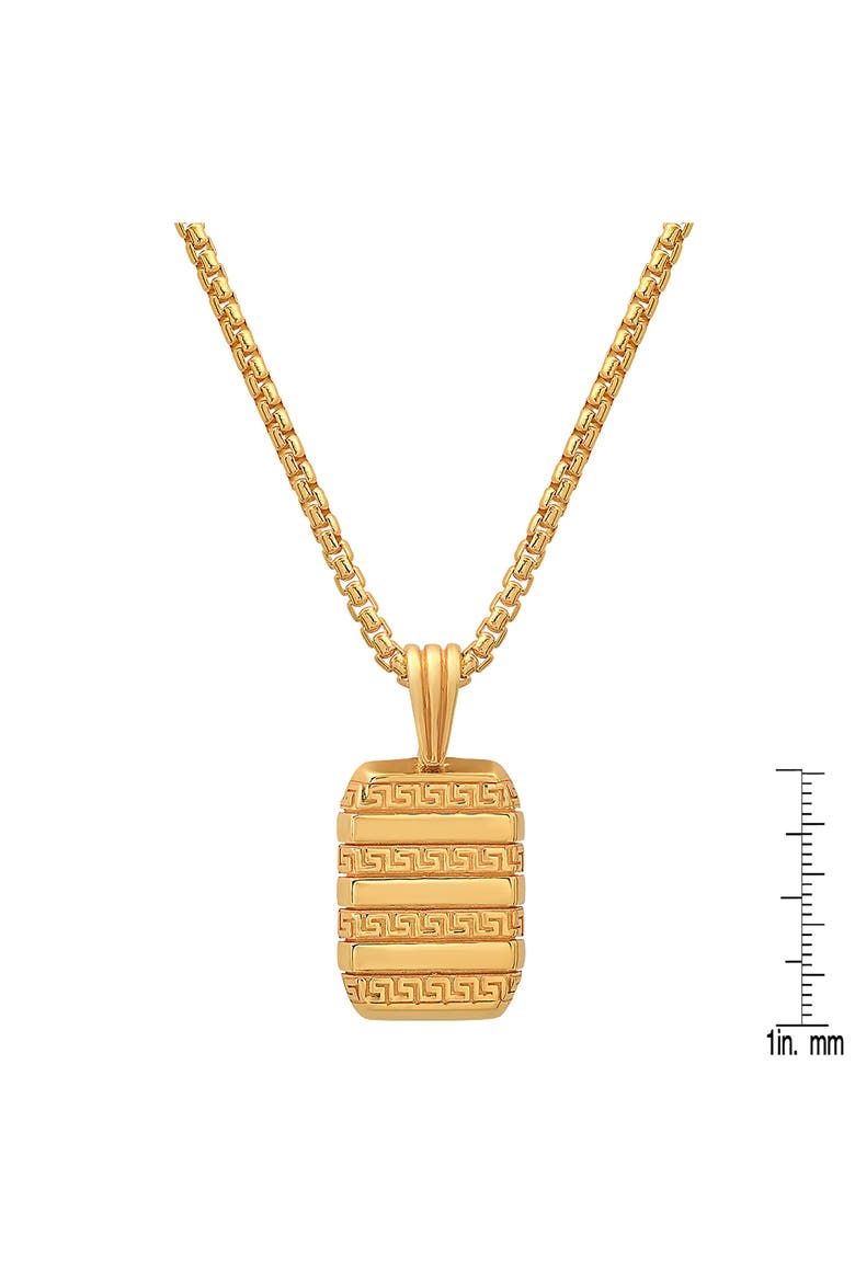 Men's 14K Gold Plated Sterling Silver Dog Tag Pendant Necklace, Alternate, color, GOLD