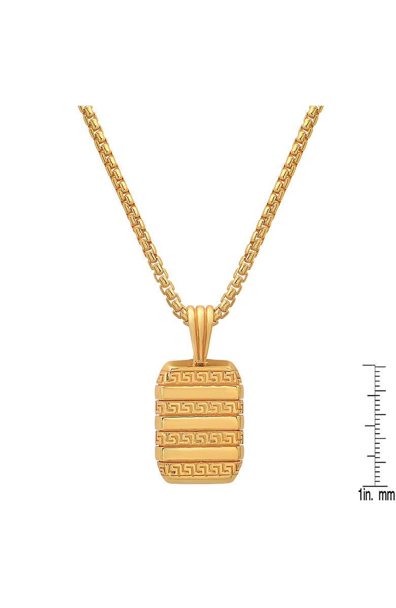 HMY JEWELRY Men's 14K Gold Plated Sterling Silver Dog Tag Pendant Necklace, Alternate, color, Gold