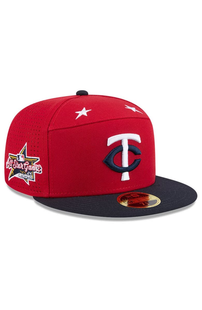 New Era Men's New Era Red/Navy  Minnesota Twins 2025 MLB All-Star Game Side Patch 59FIFTY Fitted Hat, Alternate, color, 