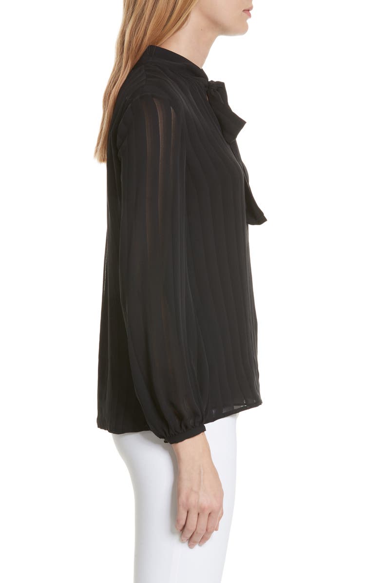 Tory Burch Emma Bow Neck Silk Blouse, Alternate, color, 