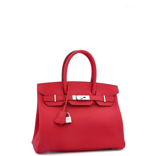 Pre-owned Hermes Hermes Birkin Handbag Red Epsom With Palladium Hardware 30 In Red