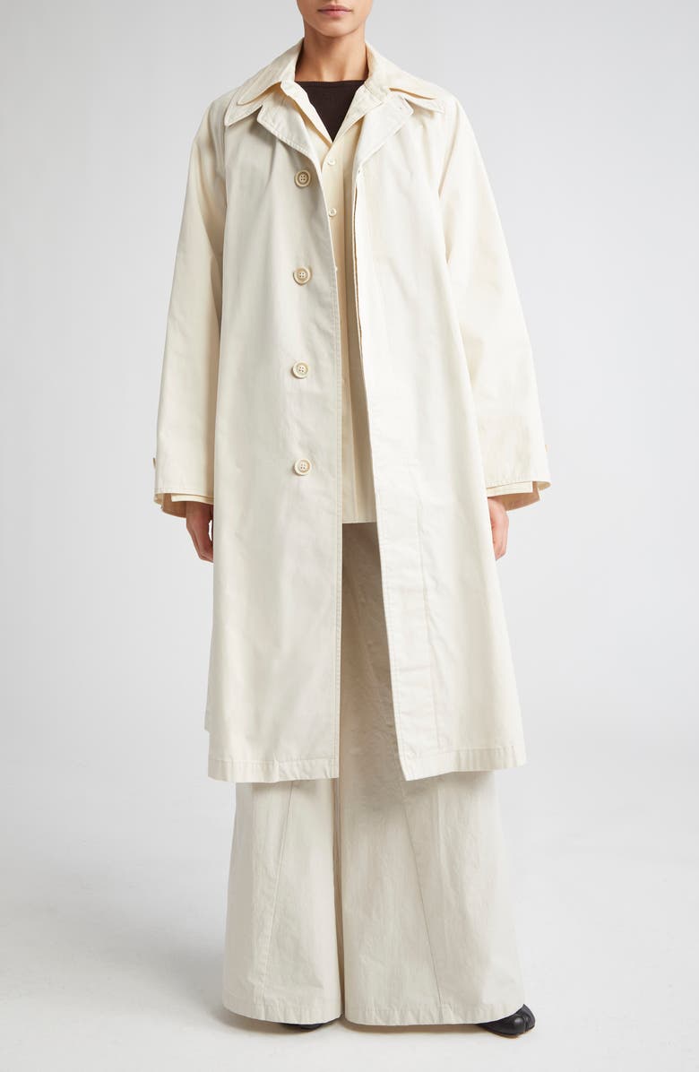 Maison Margiela Layered Gabardine Trench Coat, Main, color, Ivory