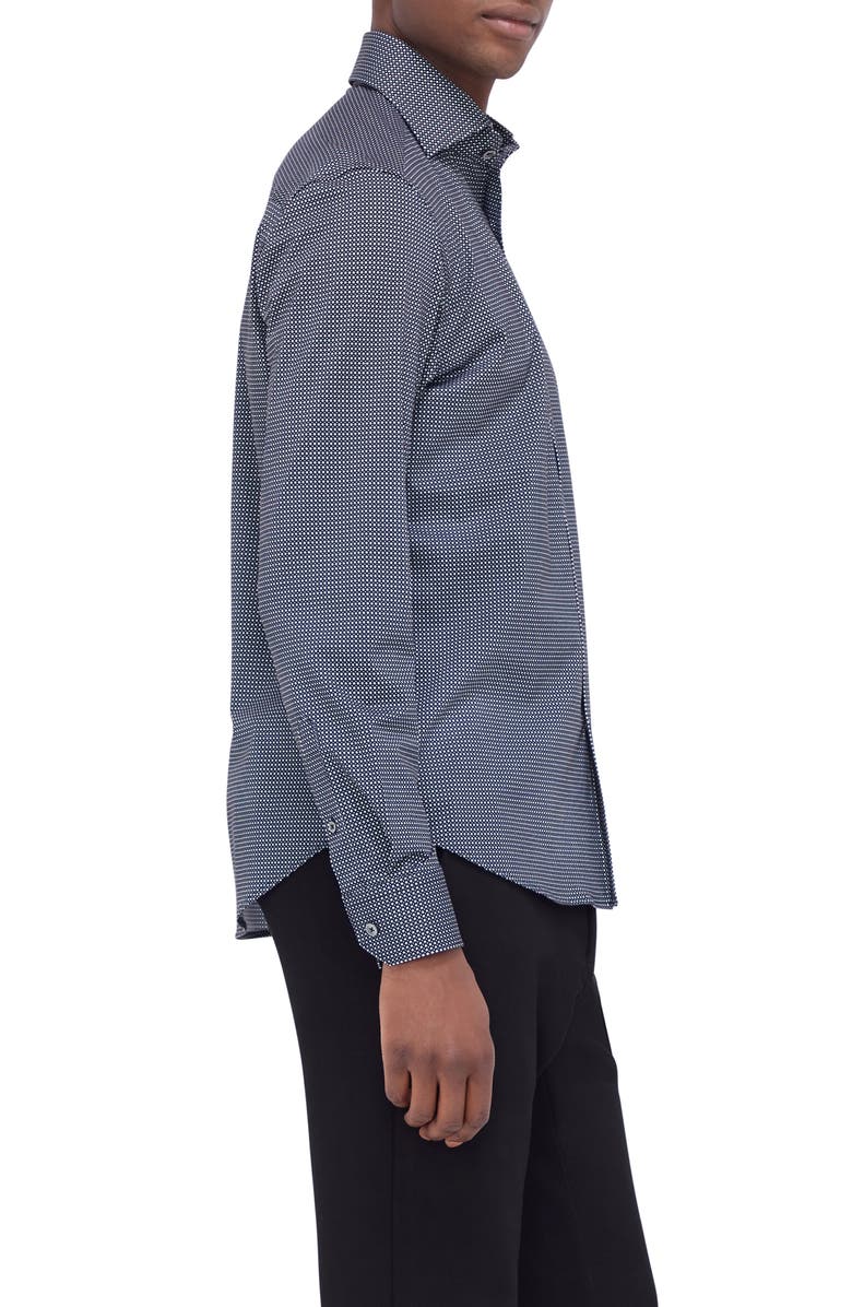 Bugatchi OoohCotton<sup>®</sup> Devon Button-Up Shirt, Alternate, color, Black