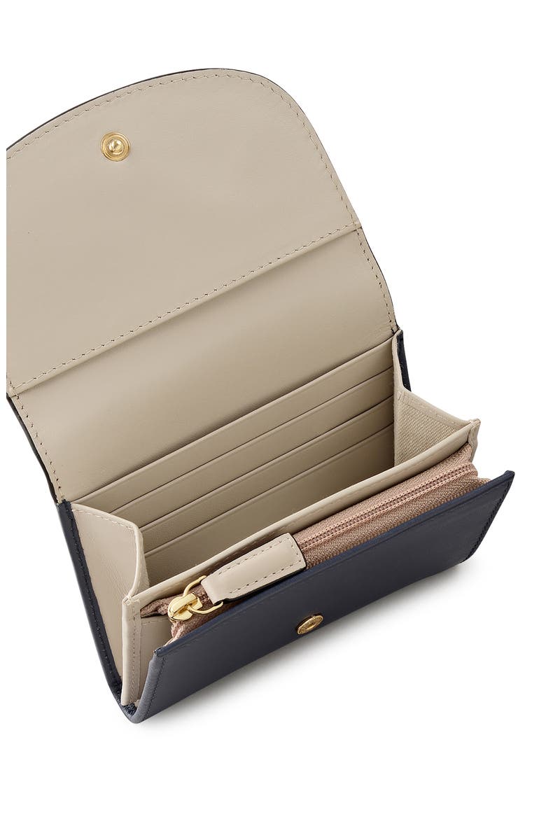 Acorntopia Medium Leather Flapover Wallet, Alternate, color, INK