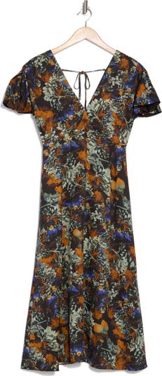 Cecile Flutter Sleeve Midi Dress