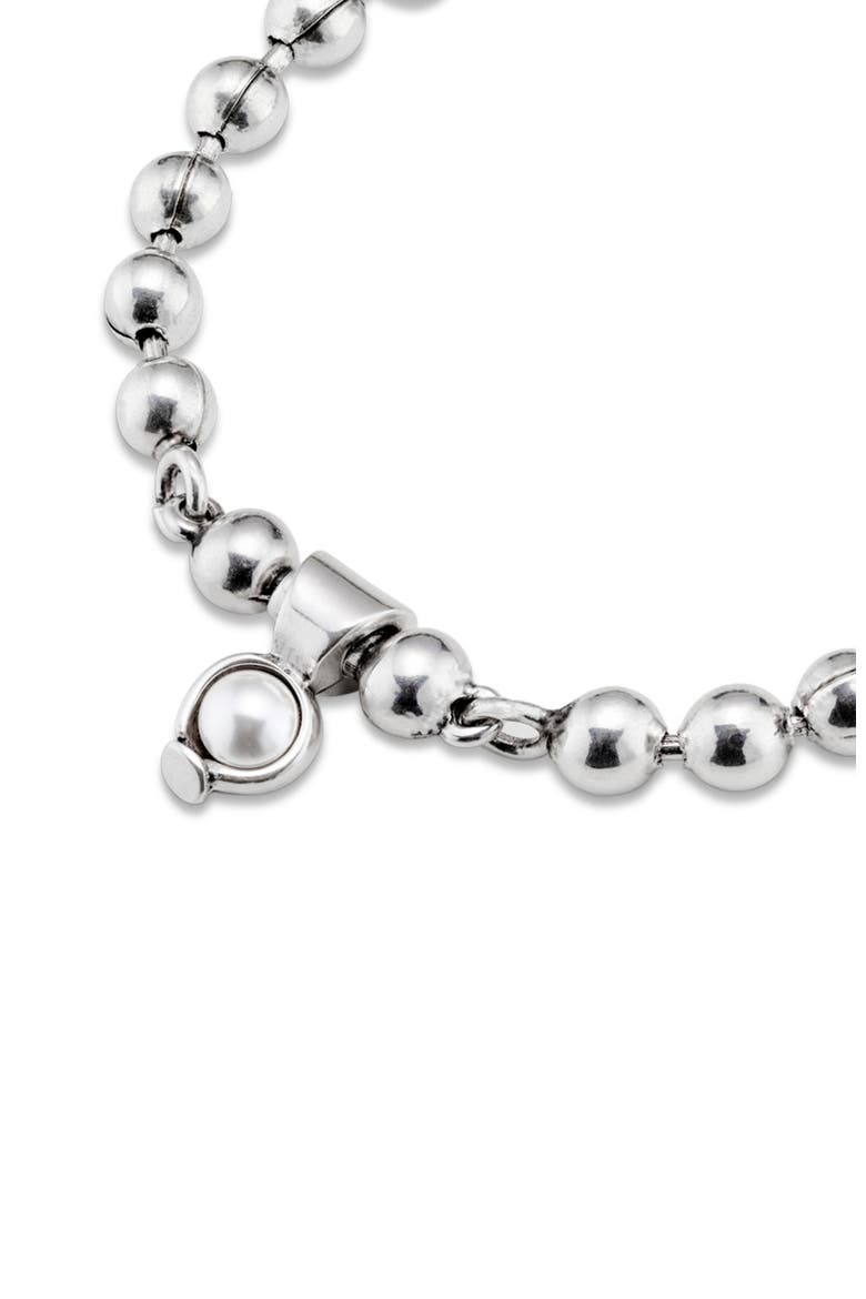 Sterling Silver Plated Charm with Pearl, Alternate, color, Silver