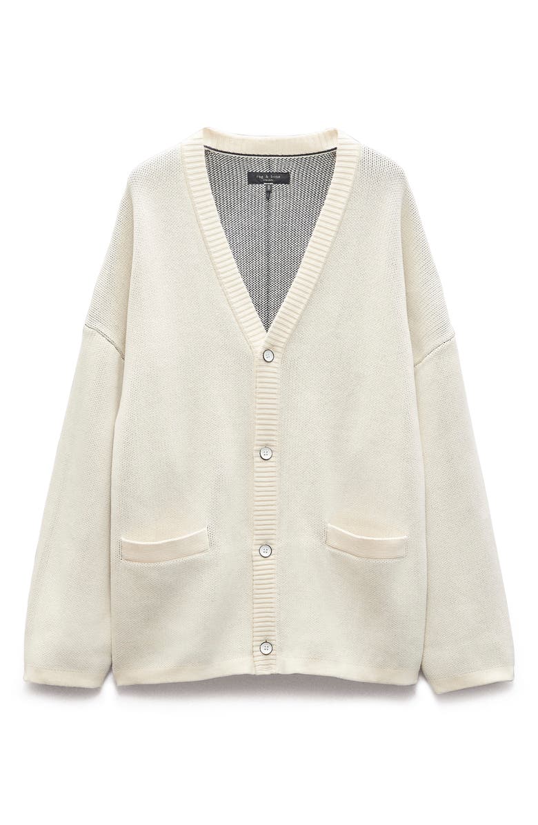 rag & bone Keaton Oversize Cardigan, Alternate, color, Ivory