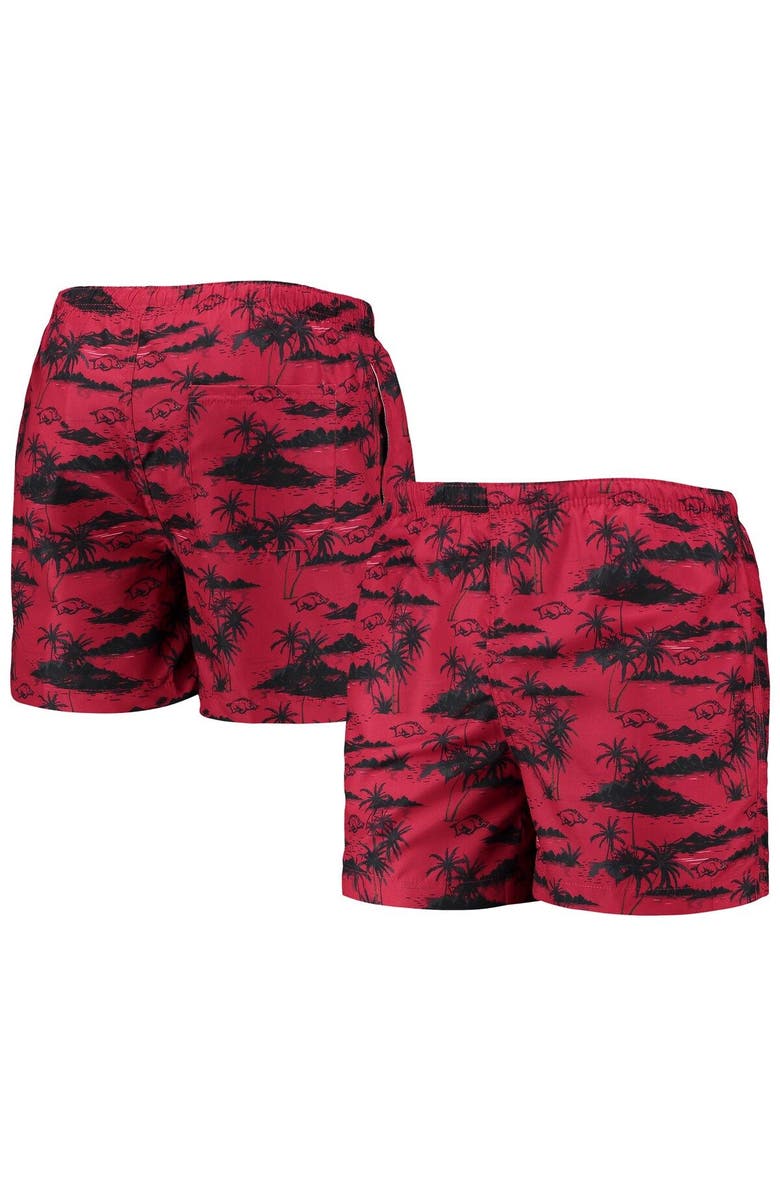 FOCO Men's FOCO Cardinal Arkansas Razorbacks Island Palm Swim Trunks, Main, color, Cardinal