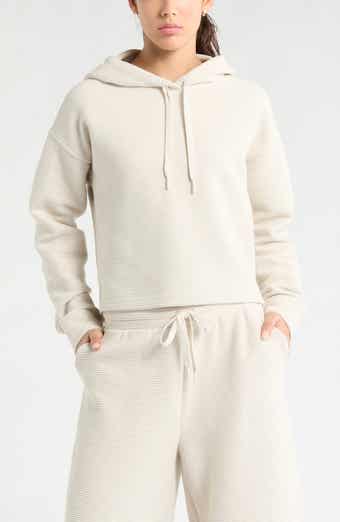 Zella Ottoman Cotton Blend Ribbed Hoodie
