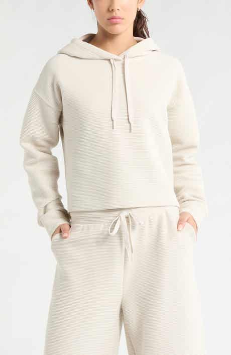 Zella Ottoman Cotton Blend Ribbed Hoodie