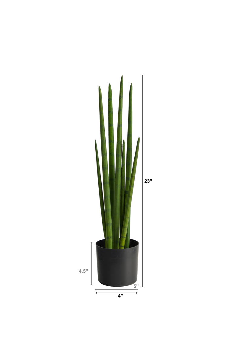 NEARLY NATURAL 23-in Artificial Sansevieria Snake Plant, Alternate, color, Green