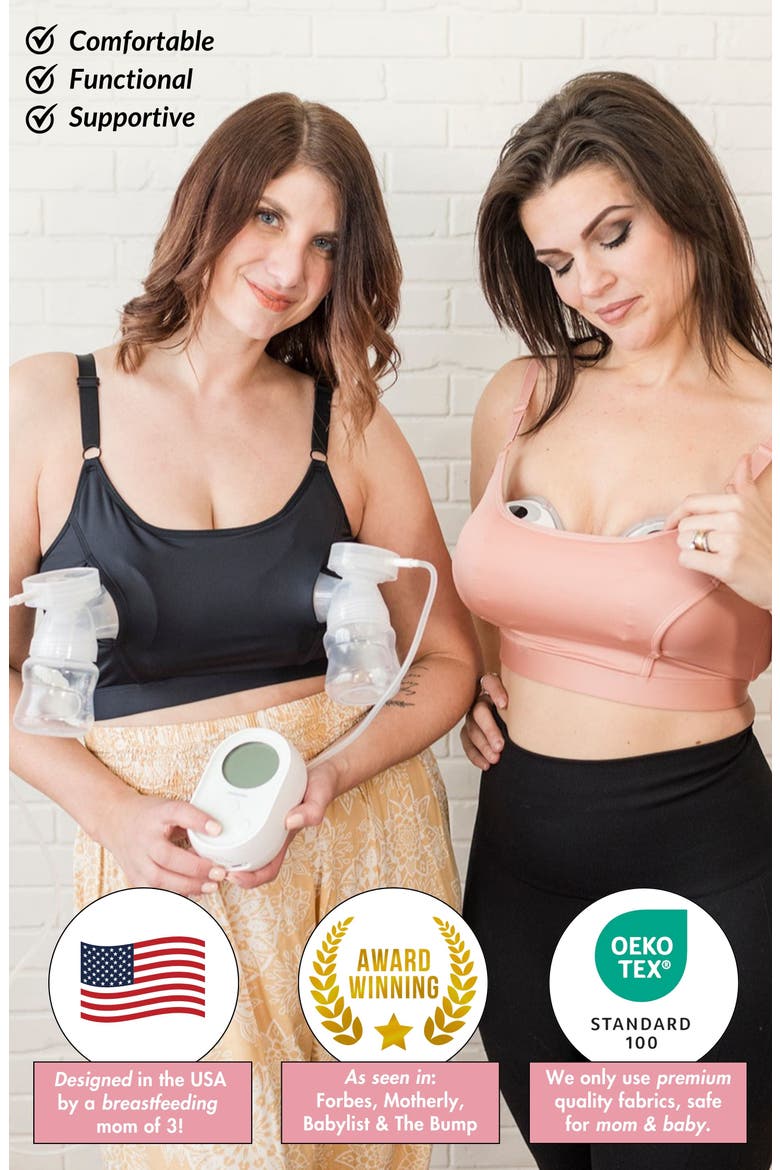 Amelia Pumping and Nursing Bralette, Alternate, color, Blush