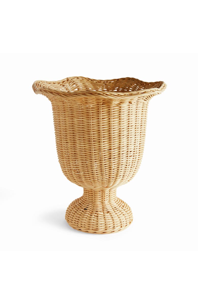 Napa Home & Garden Myra Rattan Scalloped Edge Footed Urn - Natural Rattan Decor, Main, color, Brown