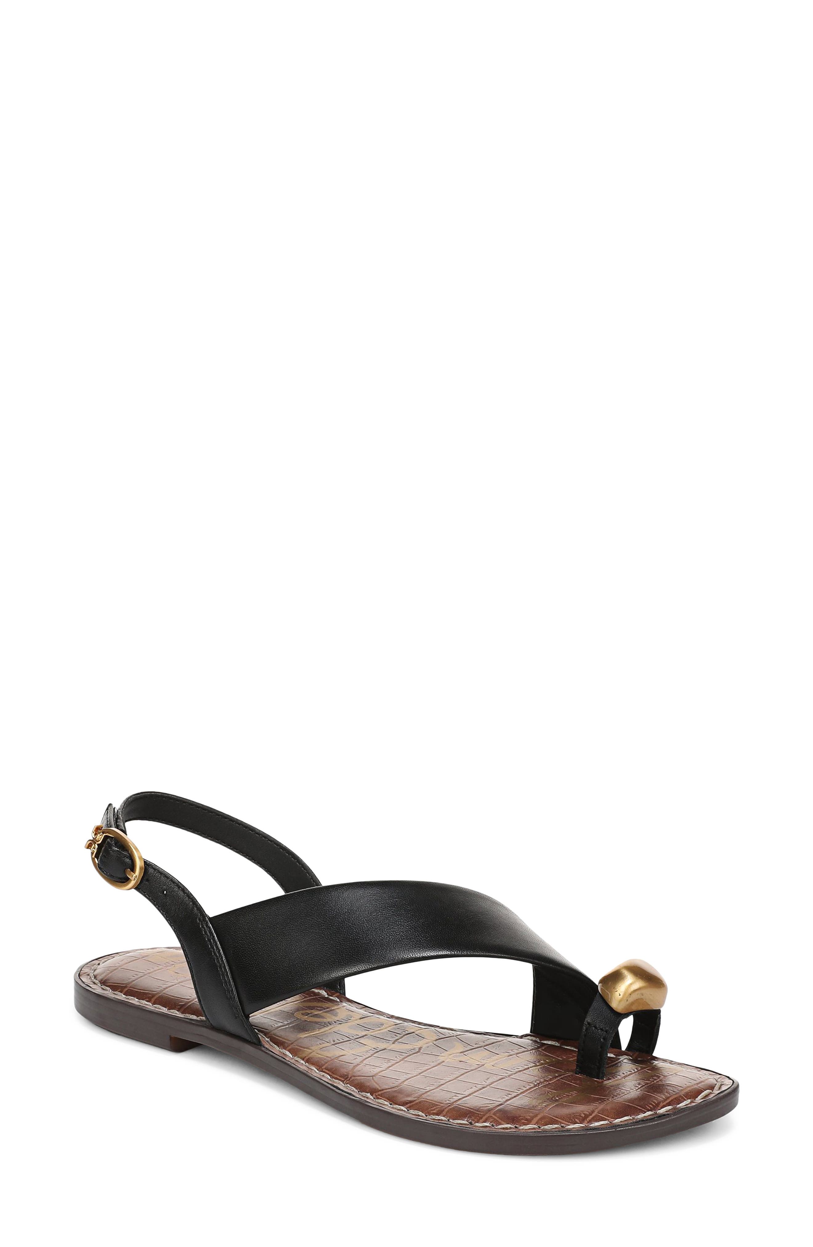 Sam Edelman Gace Toe Loop Slingback Sandal, Main, color, Black