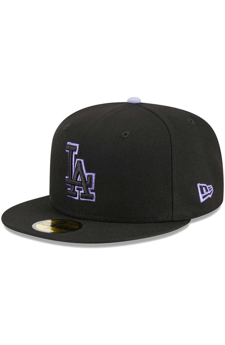 New Era Men's New Era Black Los Angeles Dodgers Pastel Undervisor 59FIFTY Fitted Hat, Alternate, color,