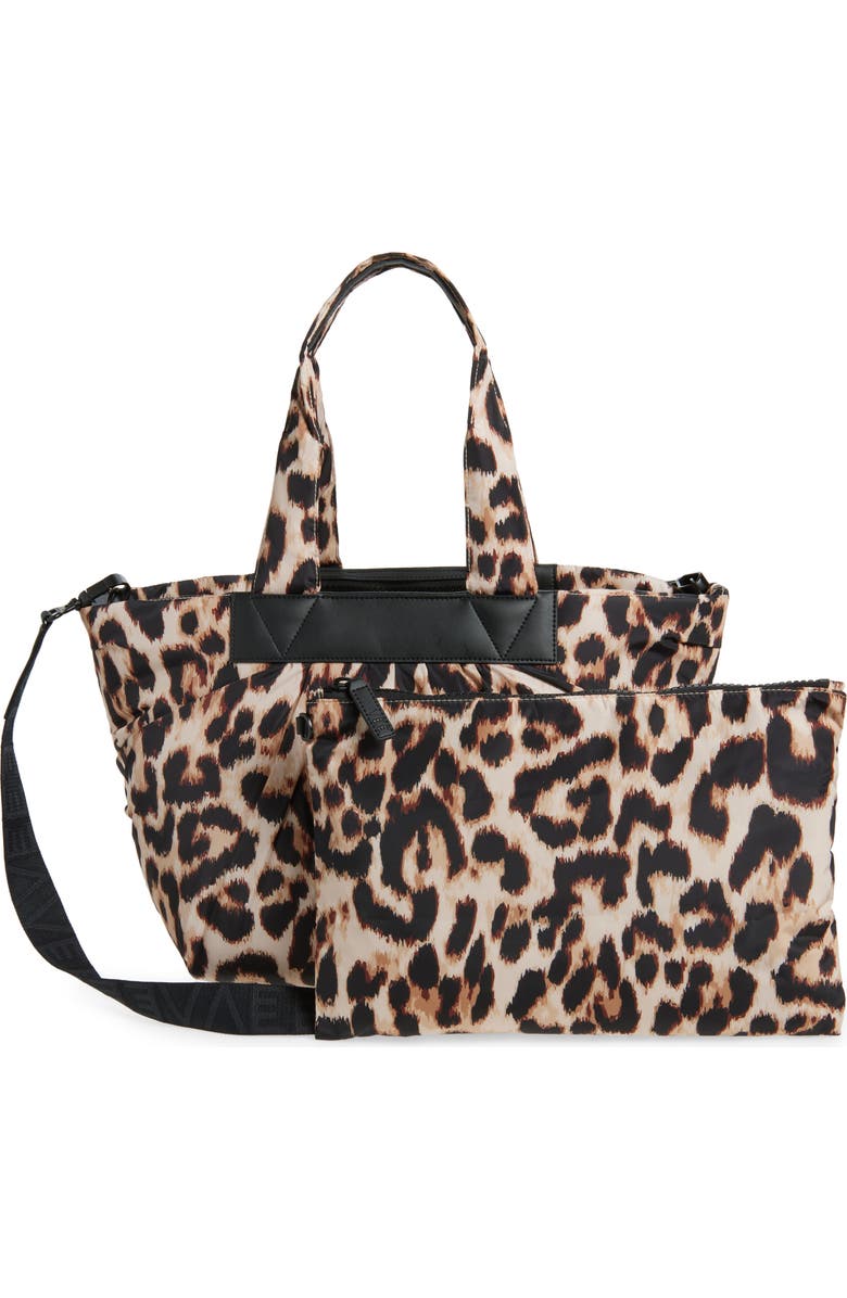 VeeCollective Medium Caba Leopard Print Recycled Polyester Tote, Alternate, color, Leopard Multi