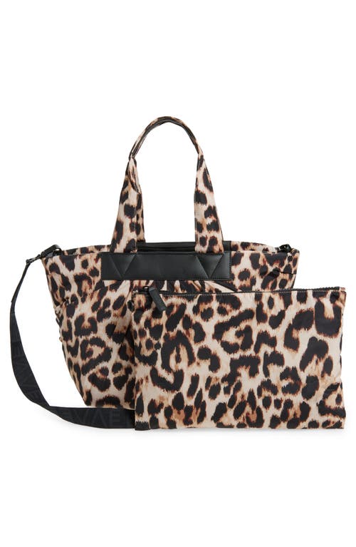 Veecollective Medium Caba Leopard Print Recycled Polyester Tote In Animal Print