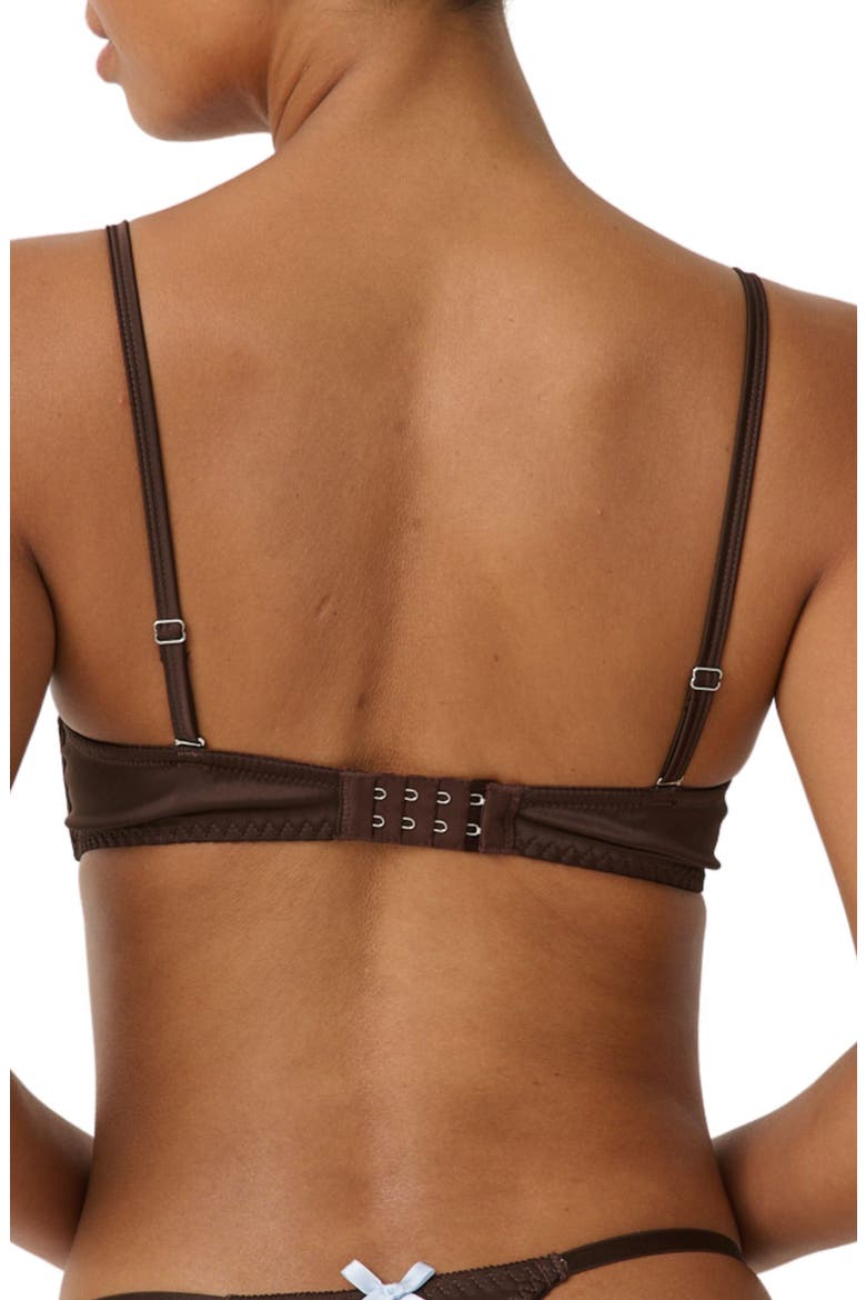 Cinderella Lace Trim Underwire Strapless Satin Bra, Alternate, color, ESPRESSO