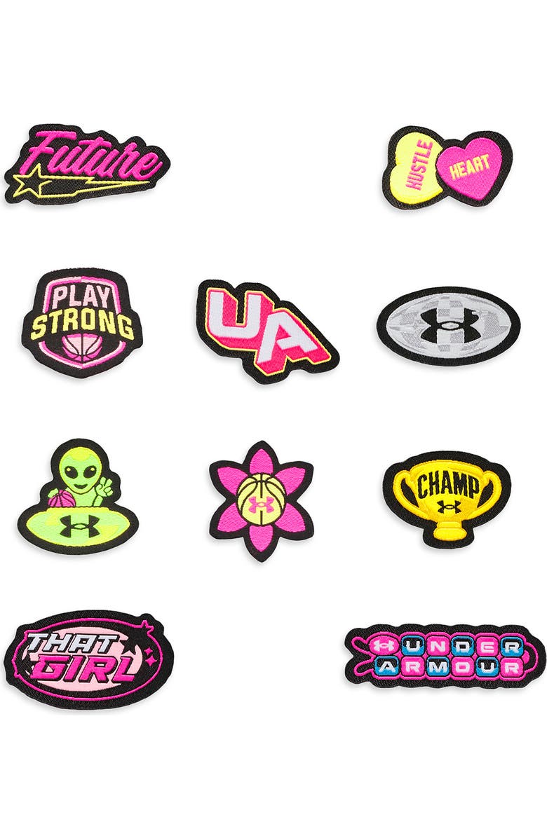 Under Armour Kids' Surge 4 Patches Running Shoe, Alternate, color, Halo Gray