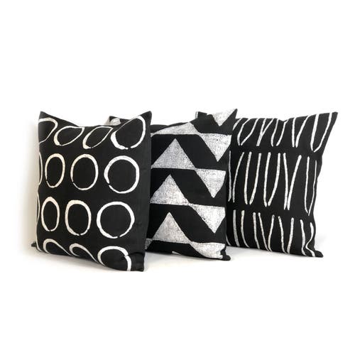 Mbare Sadza Circles Pillow Cover In Black