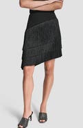 DKNY Tiered Fringe Skirt