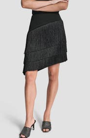 DKNY Tiered Fringe Skirt