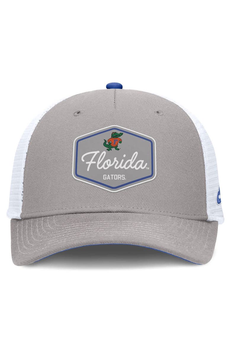 Nike Men's Nike Gray Florida Gators Rise Legacy Adjustable Trucker Hat, Alternate, color,