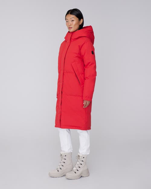 Quartz Co. Ines | Hooded Down Winter Jacket In Fiery Red