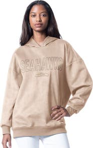 G-III 4HER BY CARL BANKS Women's G-III 4Her by Carl Banks  Cream Seattle Seahawks Best Hitter Oversized Tunic Pullover Hoodie
