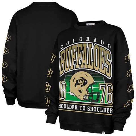 Women's '47 Black Colorado Buffaloes Go Big Oversized Pullover Sweatshirt