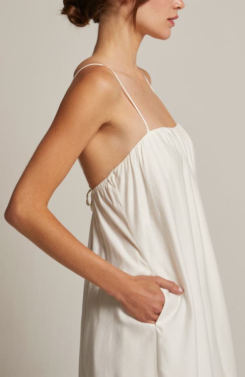 Crescent Bubble Tencel Midi Dress In White