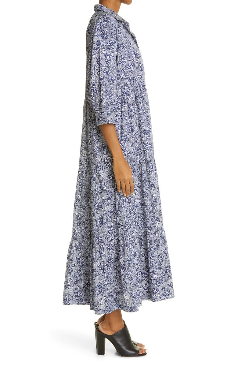 The Oula Company Liberty Fabrics Tana Lawn Edwin Print Tiered Midi Dress, Alternate, color,