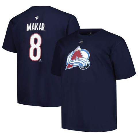 Men's Fanatics Branded Cale Makar Navy Colorado Avalanche Big & Tall Name & Number T-Shirt