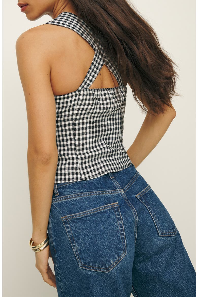 Azalea Gingham Linen Tank, Alternate, color, APRIL CHECK
