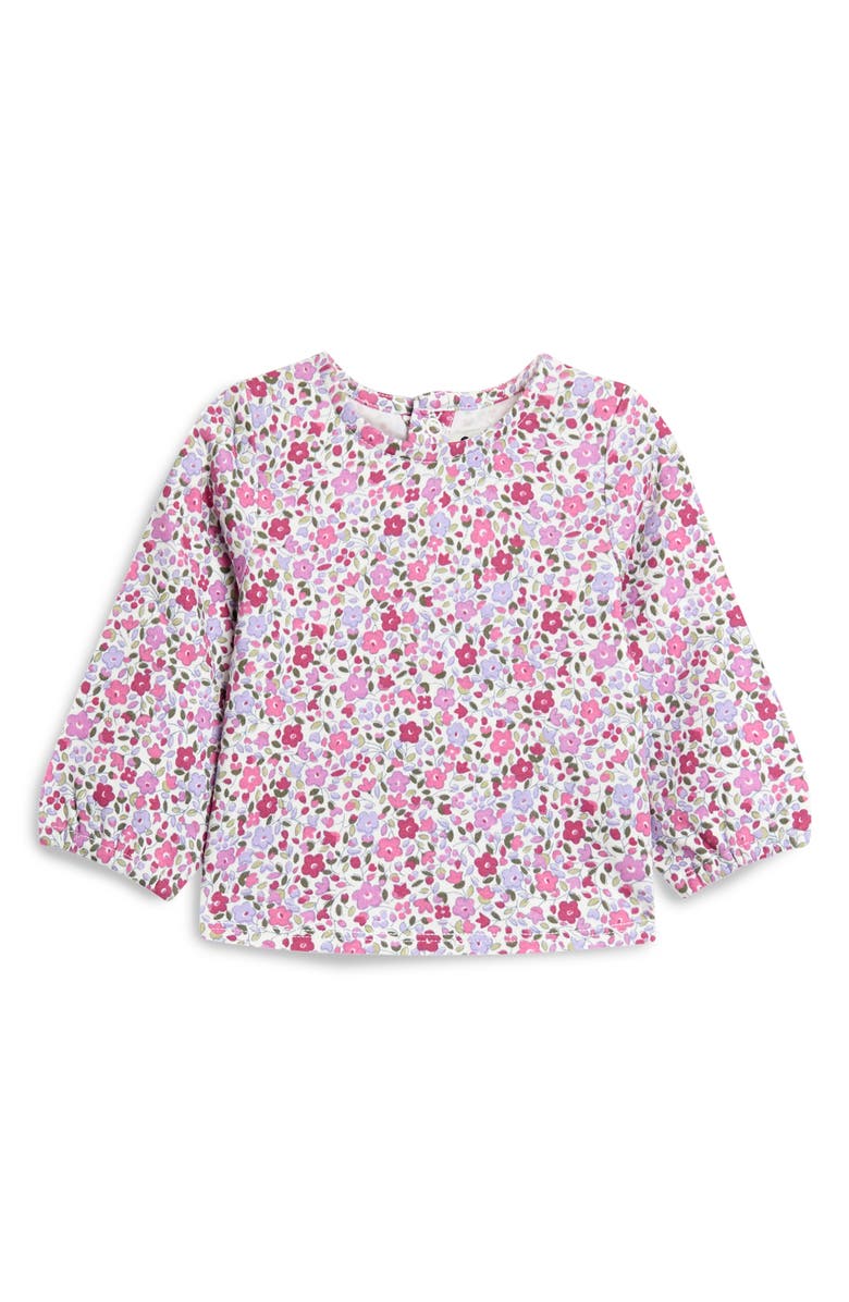 JOJO MAMAN BEBE Butterfly Cotton T-Shirt & Velour Overalls Set, Alternate, color, Plum