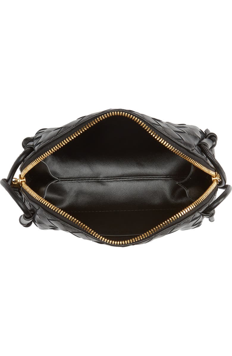 Bottega Veneta Mini Concert Intrecciato Leather Crossbody Bag, Alternate, color, 8425 Black-Gold