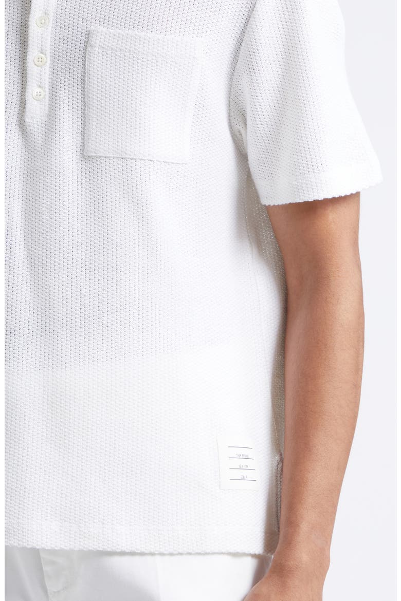 Relaxed Fit Cotton & Linen Polo, Alternate, color, WHITE
