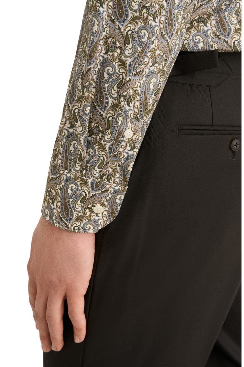 Contemporary Fit Paisley Cotton Shirt, Alternate, color, MEDIUM ORANGE