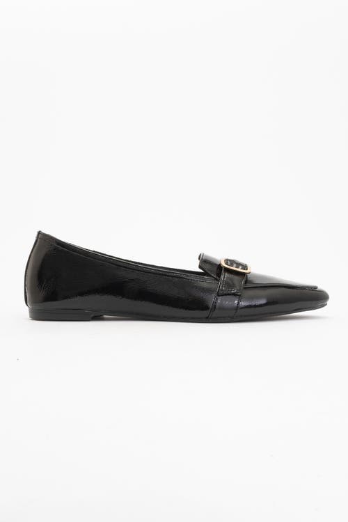 Forever & Always Shoes Zarina Pointed Toe Leather Flats In Black Patent Leather