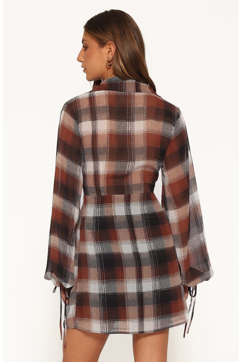Eadie Long Sleeved Plaid Minidress, Alternate, color, PLAID