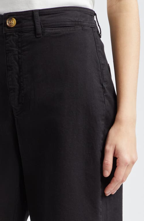 Marine Layer Raw Hem Wide Leg Jeans In Faded Black